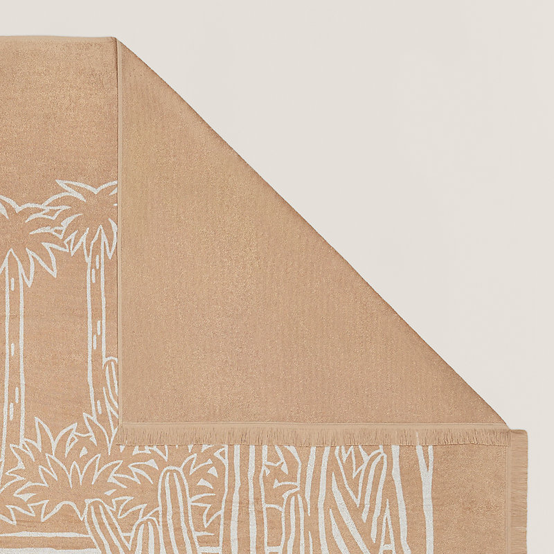 Yachting Tatoo Le Bel Oasis beach towel, large model - Beige Yachting Tatoo Le Bel Oasis beach towel, large model - Beige